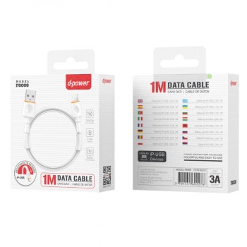 Cable iPhone et iPad USB vers Lightning - Taille : 1 mètre - D-POWER - NEUF