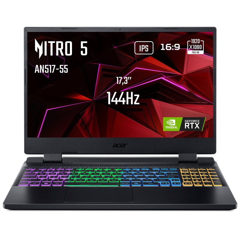 ACER Nitro 5 AN517-55 Core i7 12650H@2.7Ghz / 16Go / 512Go / RTX 4050 6Go / 17