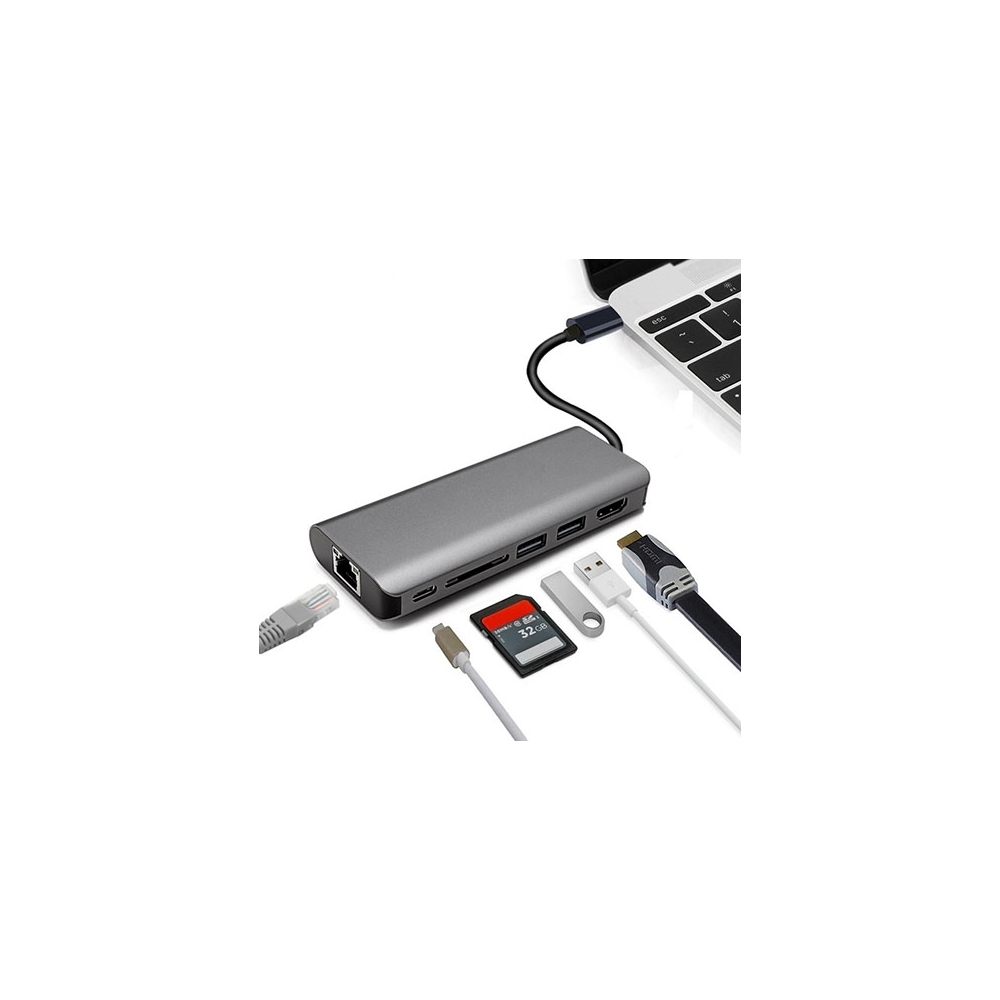 Hub USB-C vers USB 3.0, lecteur de carte SD et microSD